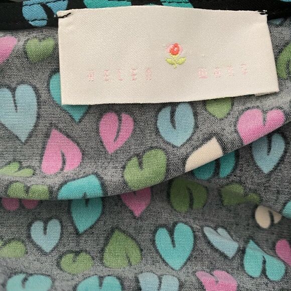 Helen Wang Hearts Wrap Front Dress Tunic Top Black - Picture 7 of 9